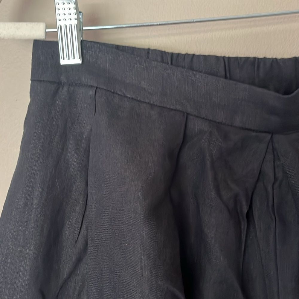 Anthropologie Black Cropped Wide-Leg Culotte Pants Size M - Picture 5 of 13